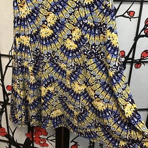 LuLaRoe Azure Skirt - feathery design